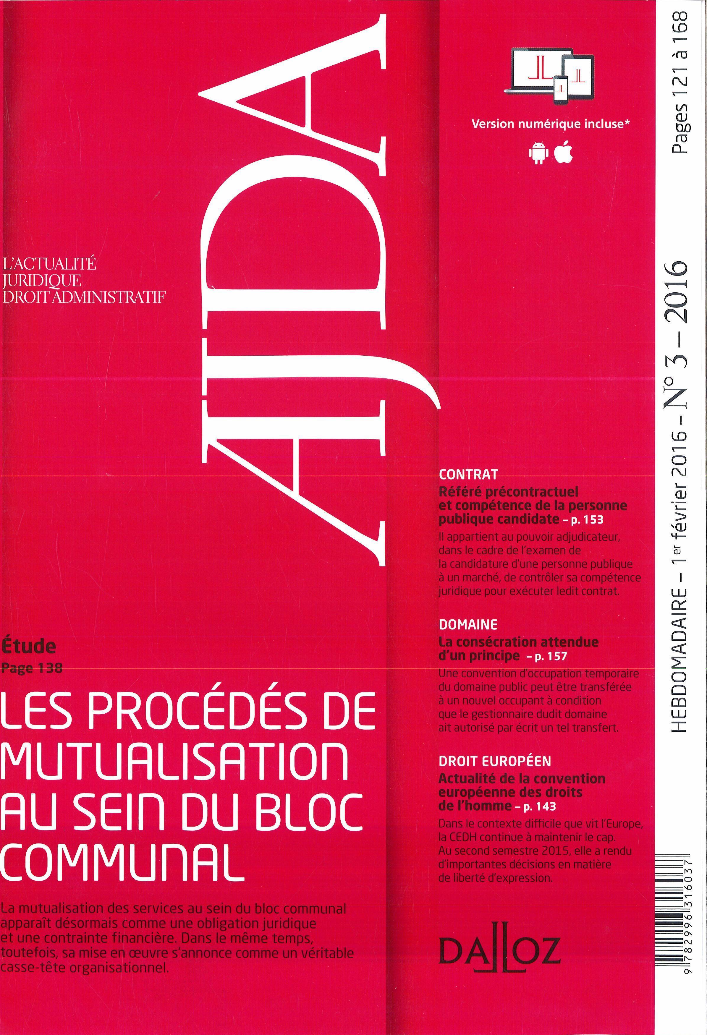 (AJDA) L'Actualité juridique droit administratif 표지이미지