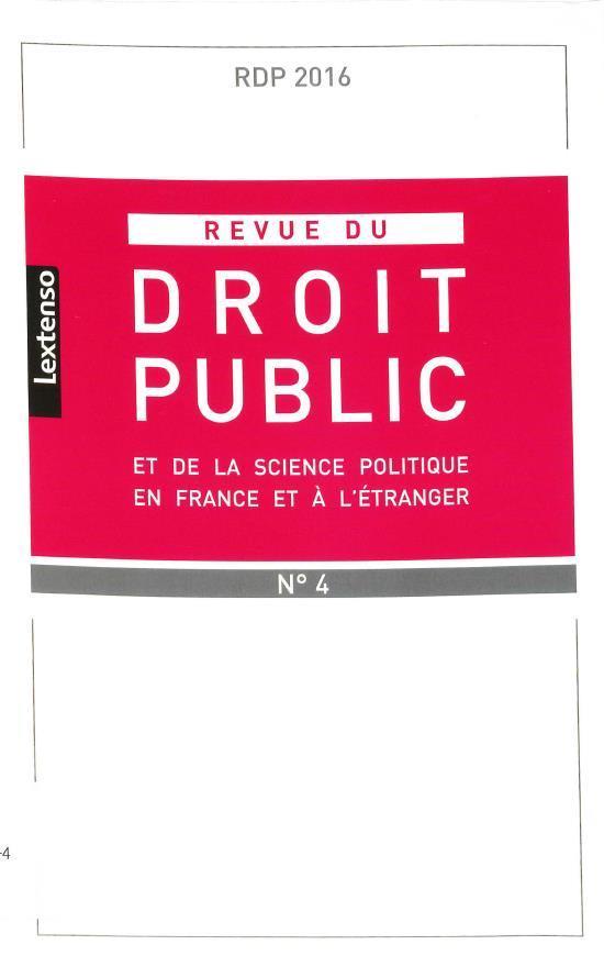 (RDP) Revue du droit public : et de la science politique en france et à l'étranger 표지이미지