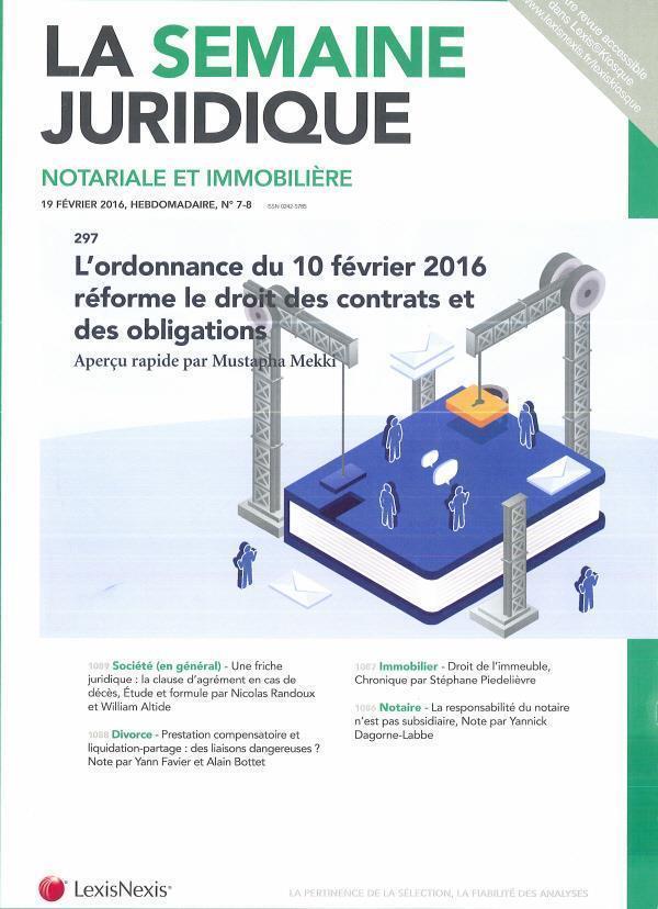 La semaine juridique: notariale et immobilière 표지이미지
